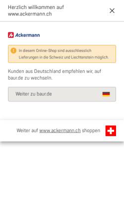 Vorschau der mobilen Webseite www.ackermann.ch, Ackermann Versand AG