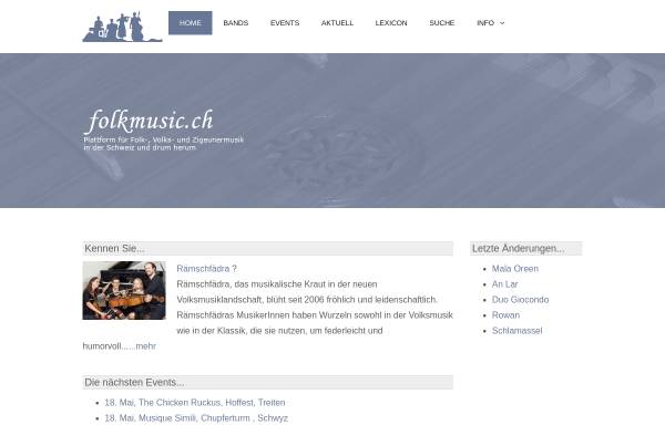 Vorschau von www.folkmusic.ch, Folk- und Volksmusik in der Schweiz
