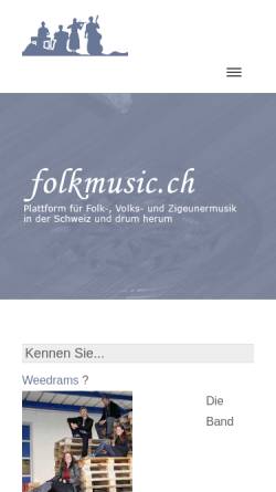 Vorschau der mobilen Webseite www.folkmusic.ch, Folk- und Volksmusik in der Schweiz