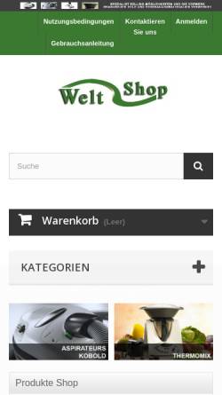 Vorschau der mobilen Webseite www.welt-shop.net, Welt-Shop, Fa. Haagen
