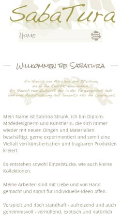 Vorschau der mobilen Webseite sabatura.de, Sabatura - Sabrina Strunk