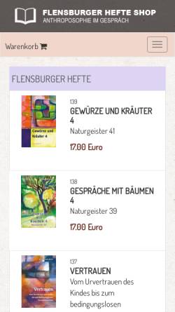 Vorschau der mobilen Webseite www.flensburgerhefte.de, Flensburger Hefte Verlag