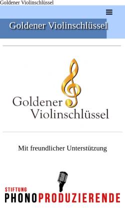 Vorschau der mobilen Webseite www.goldenerviolinschluessel.ch, Verein Goldener Violinschlüssel