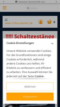 Vorschau der mobilen Webseite www.trikeprofis.de, Trike-Center Stiller & Klein GbR