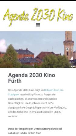 Vorschau der mobilen Webseite www.agenda21-fuerth.de, Agenda 21 in Fürth