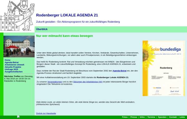 Vorschau von www.agenda21-rodenberg.de, Rodenberger lokale Agenda 21