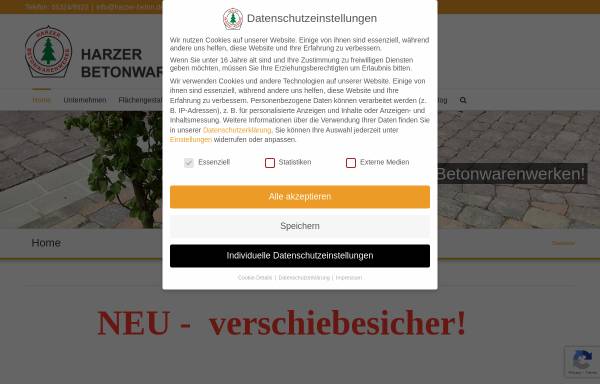 Vorschau von www.harzer-beton.com, Harzer Betonwarenwerke