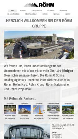 Vorschau der mobilen Webseite www.roehm-gruppe.de, Röhm-Gruppe