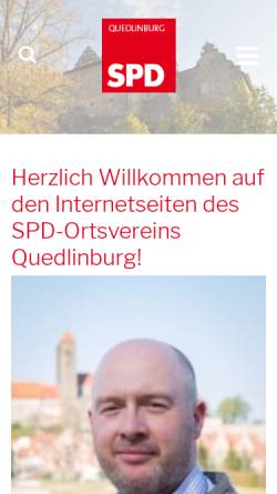 Vorschau der mobilen Webseite www.spd-quedlinburg.de, SPD Ortsverein Quedlinburg