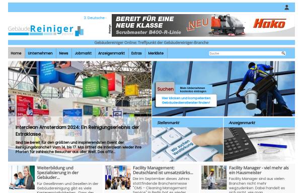 Vorschau von www.gebaeudereiniger-online.de, Gebäudereiniger-Online, Schwarzmeier GmbH - Neue Medien