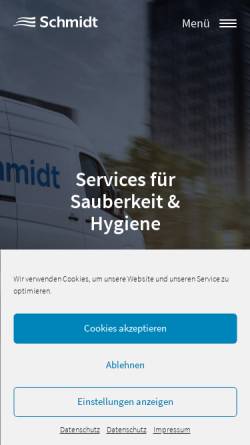 Vorschau der mobilen Webseite www.handtuchautomaten-schmidt.de, Schmidt GmbH