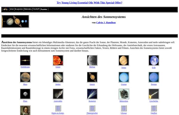 Vorschau von solarviews.com, Ansichten des Sonnensystems
