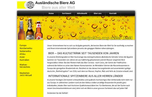 Vorschau von www.auslaendischebiere.ch, Ausländische Biere AG