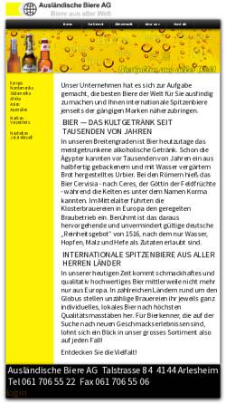 Vorschau der mobilen Webseite www.auslaendischebiere.ch, Ausländische Biere AG