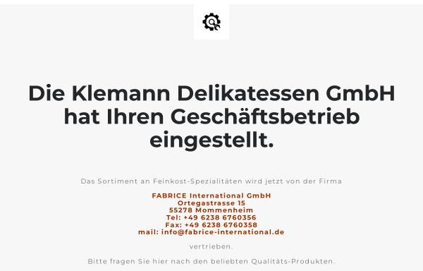 Vorschau von www.klemann-delikatessen.de, Klemann GmbH