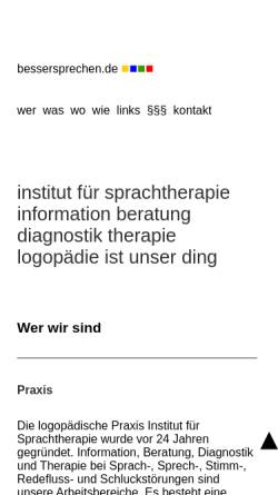 Vorschau der mobilen Webseite www.bessersprechen.de, Institut für Sprachtherapie Uwe Kurz