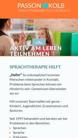 Vorschau der mobilen Webseite www.passon-kolb.de, Praxengemeinschaft Logopädie Passon und Kolb