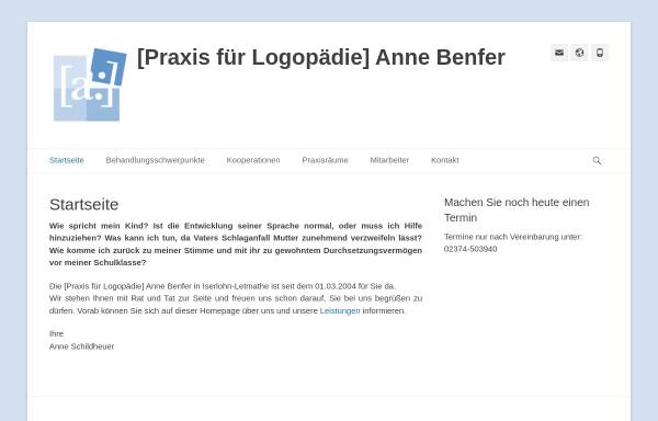 Vorschau von www.logopaedie-letmathe.de, Praxis für Logopädie Anne Benfer