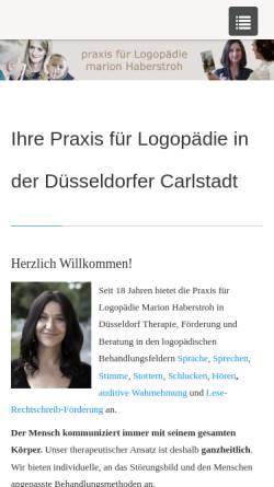 Vorschau der mobilen Webseite www.praxis-logopaedie-haberstroh.de, Praxis für Logopädie Haberstroh