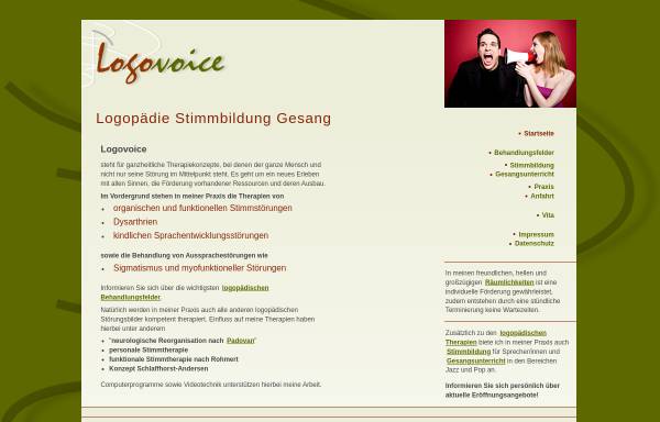 Vorschau von www.logovoice.de, Praxis für Logopädie Stimmbildung Gesang