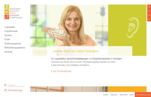 Vorschau von www.praxis-klever.de, Praxis für Logopädie und Ergotherapie