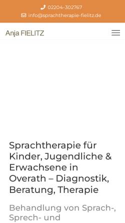 Vorschau der mobilen Webseite www.sprachtherapie-fielitz.de, Praxis für Sprachtherapie Anja Fielitz