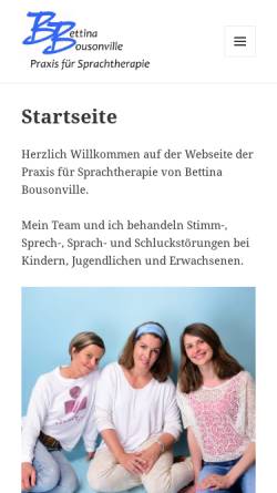 Vorschau der mobilen Webseite bb-sprachtherapie.de, Praxis für Sprachtherapie Bettina Bousonville