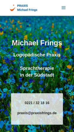 Vorschau der mobilen Webseite praxisfrings.de, Praxis für Stimm- und Sprachbehandlung Michael Frings