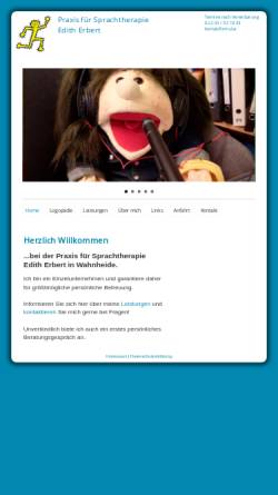 Vorschau der mobilen Webseite www.sprachtherapie-erbert.de, Praxis Sprachtherapie Erbert
