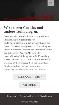 Vorschau der mobilen Webseite www.grombacher.de, Die Grombacher