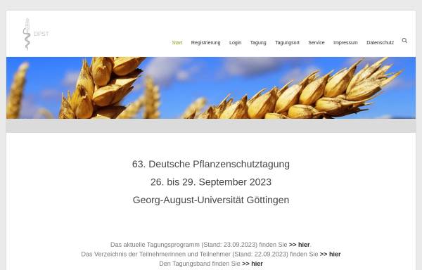 Vorschau von www.pflanzenschutztagung.de, Deutsche Pflanzenschutztagung