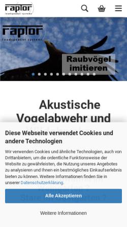 Vorschau der mobilen Webseite www.vogelabwehr.at, Electronic protection, Ing. Herbert Siegmund