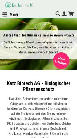 Vorschau der mobilen Webseite www.katzbiotech.de, Katz Biotech AG