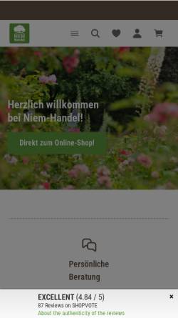 Vorschau der mobilen Webseite niem-handel.de, Niem-Handel Gerald Moser