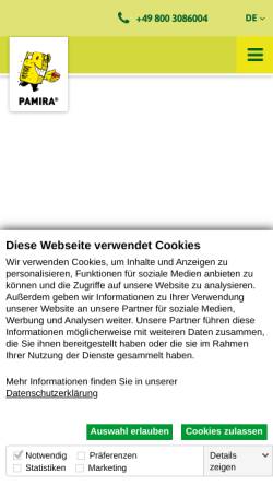 Vorschau der mobilen Webseite www.pamira.de, PAMIRA