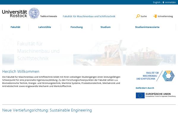 Vorschau von www.msf.uni-rostock.de, Universität Rostock - Maschinenbau und Schiffstechnik