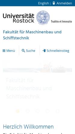 Vorschau der mobilen Webseite www.msf.uni-rostock.de, Universität Rostock - Maschinenbau und Schiffstechnik