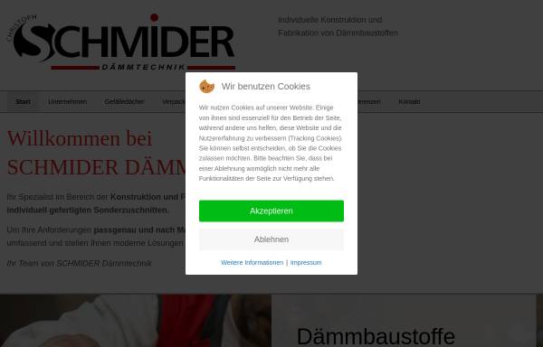 Vorschau von www.schmider-daemmtechnik.de, Christoph Schmider Dämmtechnik