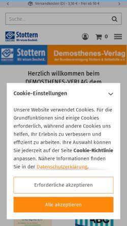 Vorschau der mobilen Webseite www.demosthenes-verlag.de, Demosthenes-Verlag