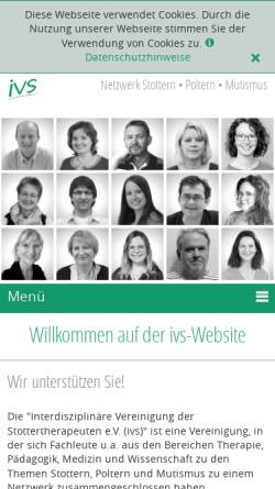 Vorschau der mobilen Webseite www.ivs-online.de, Interdisziplinäre Vereinigung für Stottertherapie e.V. (ivs)