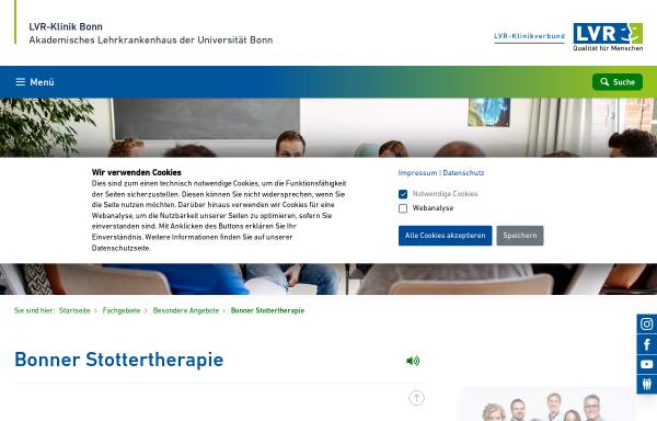 Vorschau von www.klinik-bonn.lvr.de, Stottertherapie Bonn