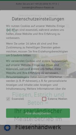 Vorschau der mobilen Webseite www.hoffmann-fliesen.de, Hoffmann & Co. GmbH