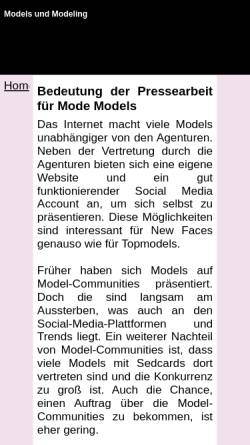 Vorschau der mobilen Webseite www.model-press.de, Model-Press - Moderationstrainings für Models
