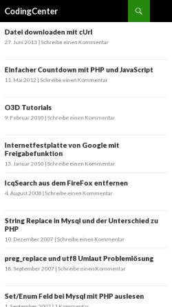 Vorschau der mobilen Webseite www.codingcenter.de, CodingCenter