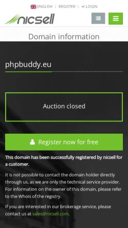 Vorschau der mobilen Webseite www.phpbuddy.eu, phpBuddy.eu