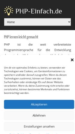 Vorschau der mobilen Webseite www.php-einfach.de, PHP-Einfach.de