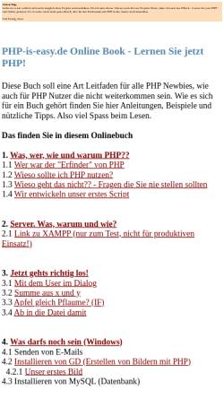 Vorschau der mobilen Webseite www.php-is-easy.de, PHP-is-easy