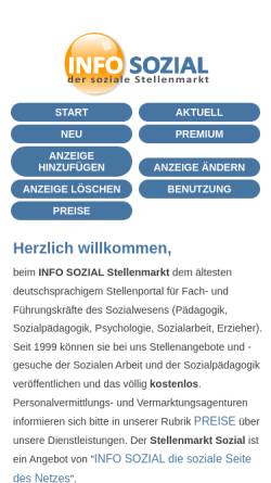 Vorschau der mobilen Webseite www.job-sozial.de, Job Sozial