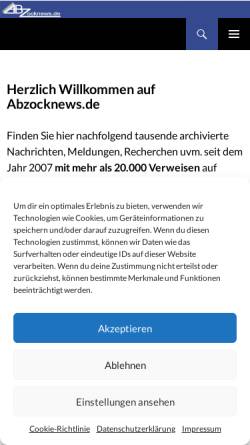 Vorschau der mobilen Webseite www.abzocknews.de, Abzocknews