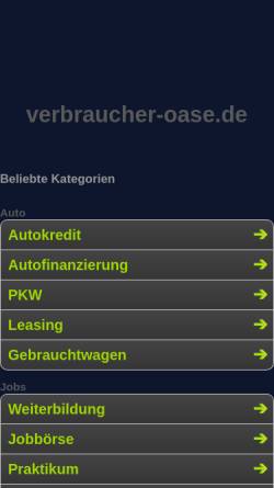 Vorschau der mobilen Webseite www.verbraucher-oase.de, Verbraucher-Oase, Thomas Stengel